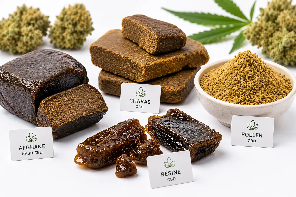 Résines CBD premium — afghane, charas et pollen pressé grossiste semi-grossiste Europe